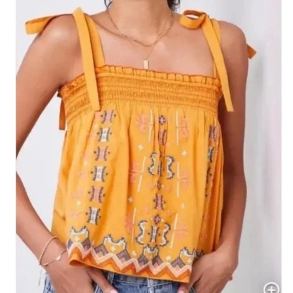 Embroidered Swing Tank by Anthropologie